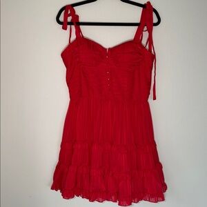 NWT Cider Red Ruffles Tiered Babydoll Mini Dress